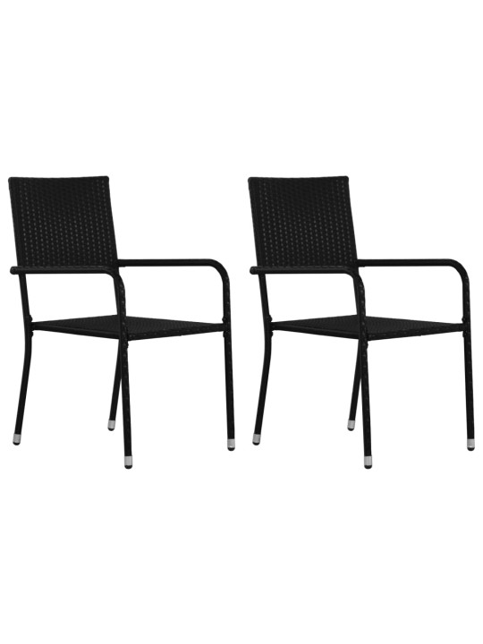 3dílný zahradní jídelní set černý