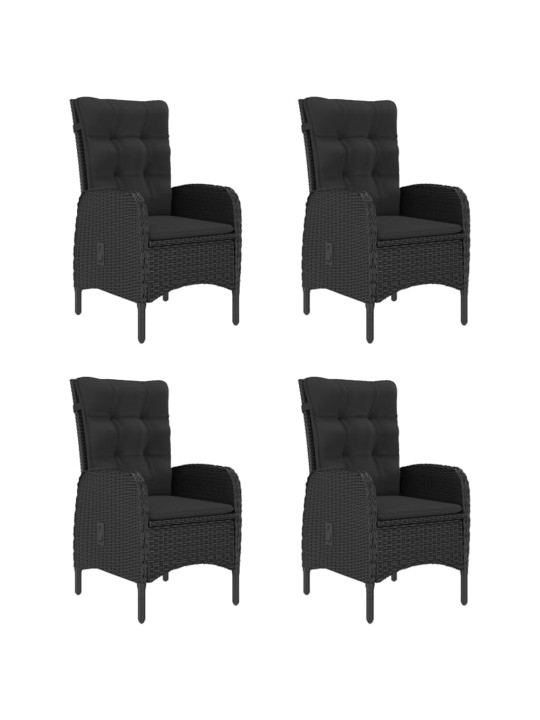 5dílný zahradní jídelní set černý