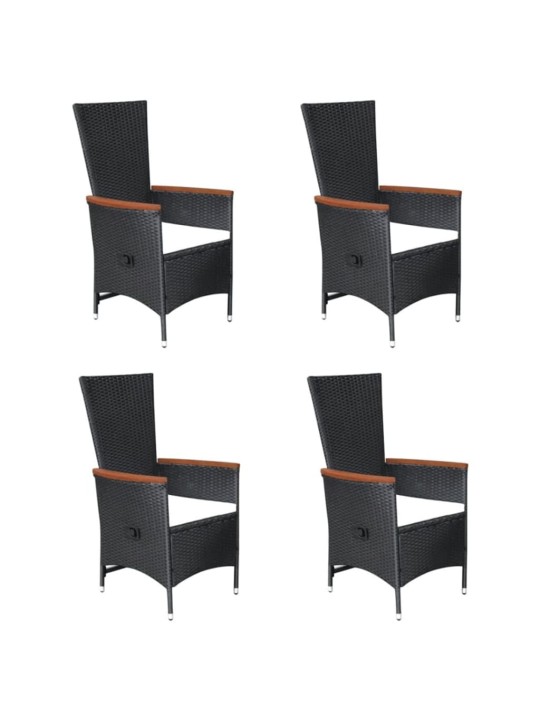 5dílný zahradní jídelní set černý