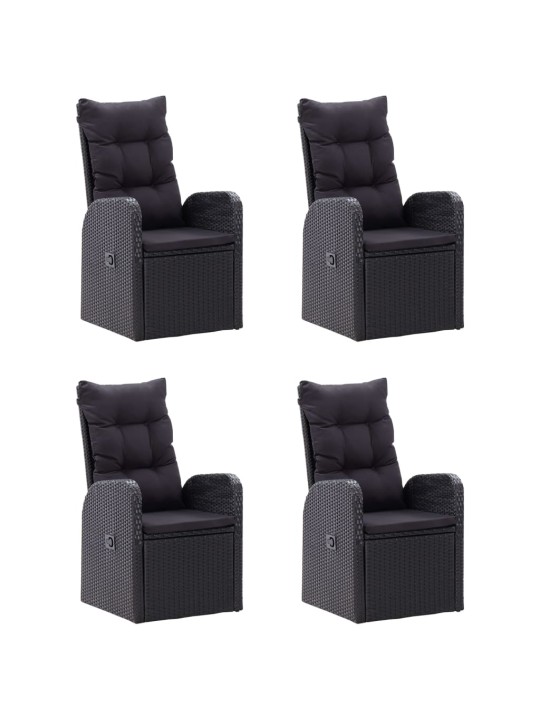 5dílný zahradní jídelní set černý