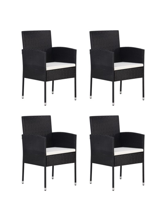 5dílný zahradní jídelní set černý