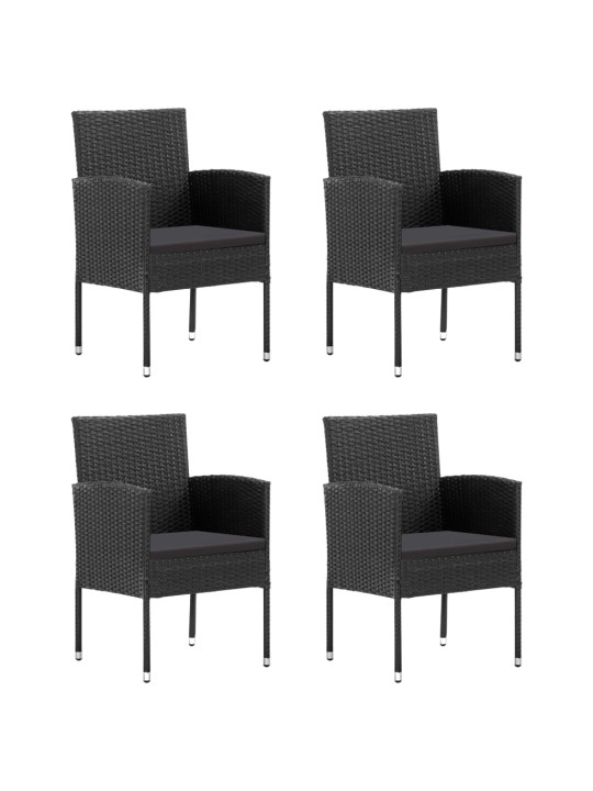 5dílný zahradní jídelní set černý