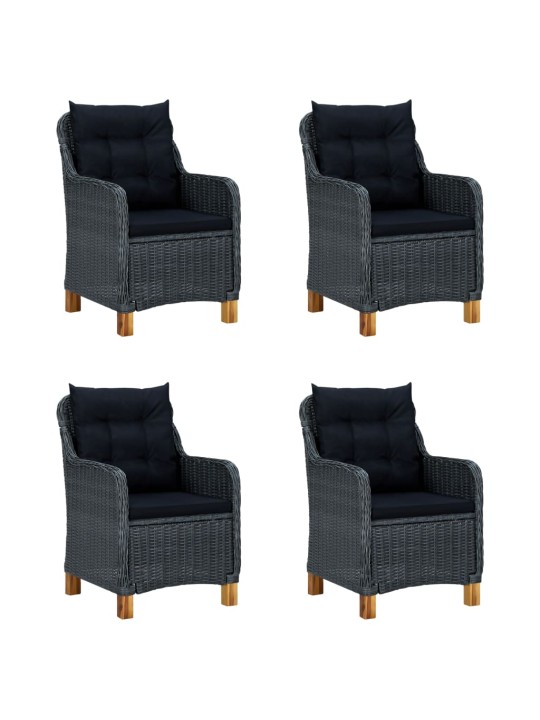 5dílný zahradní jídelní set tmavě šedý