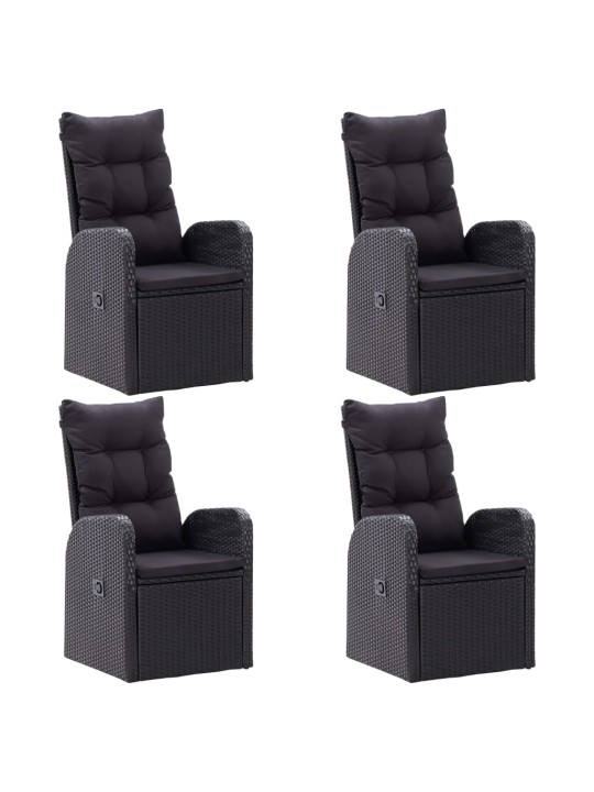 5dílný zahradní jídelní set černý