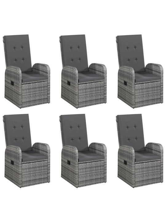 7dílný zahradní jídelní set šedý