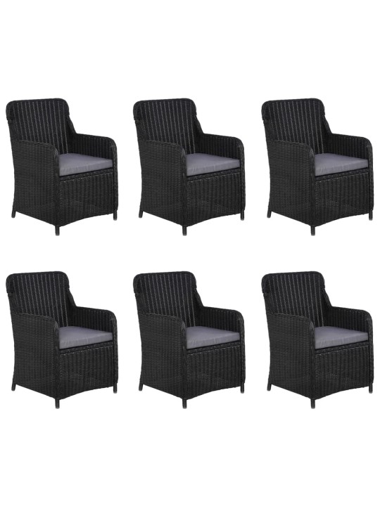 7dílný zahradní jídelní set černý