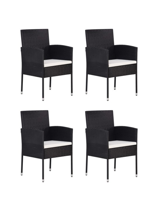 5dílný zahradní jídelní set černý