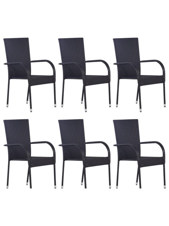 7dílný zahradní jídelní set černý