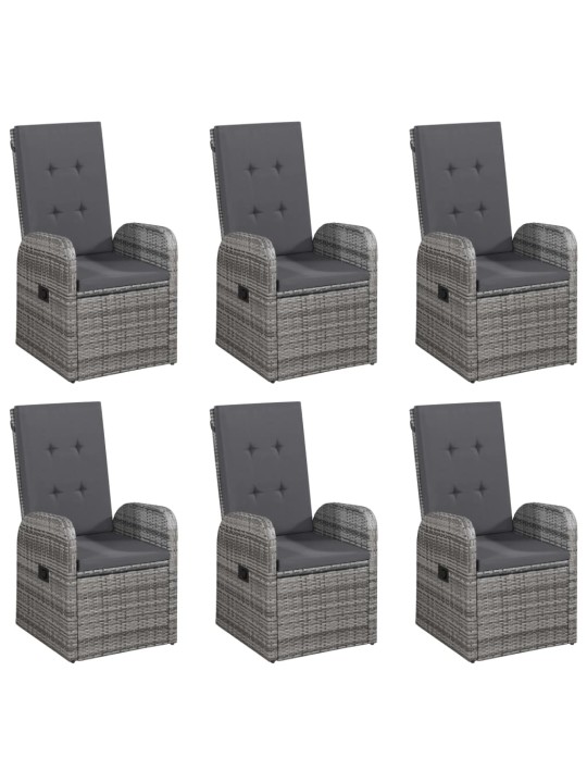 7dílný zahradní jídelní set šedý