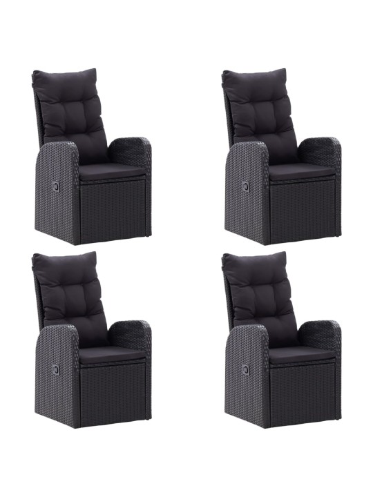 7dílný zahradní jídelní set černý