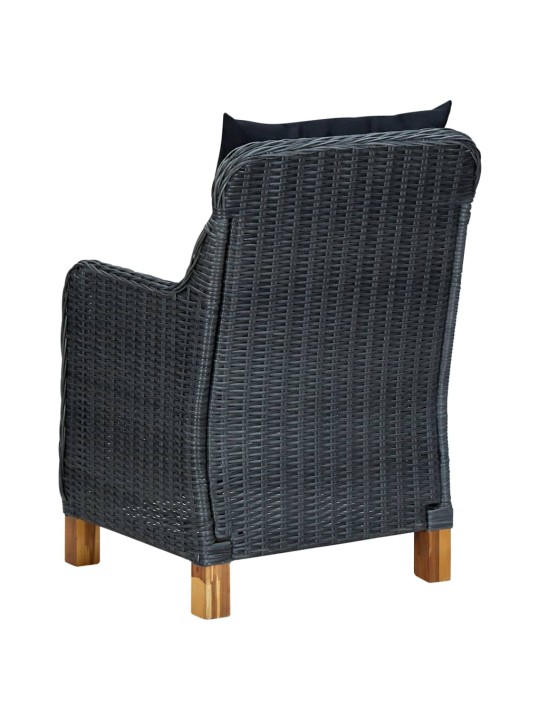 7dílný zahradní jídelní set tmavě šedý