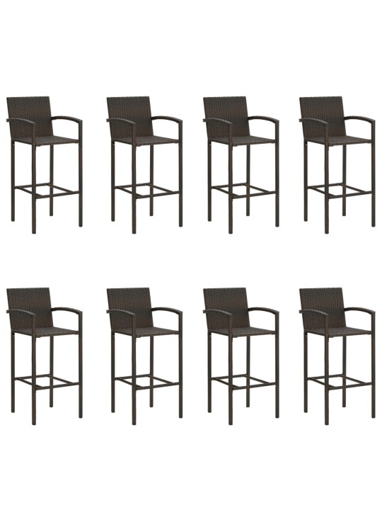 9dílný zahradní barový set hnědý