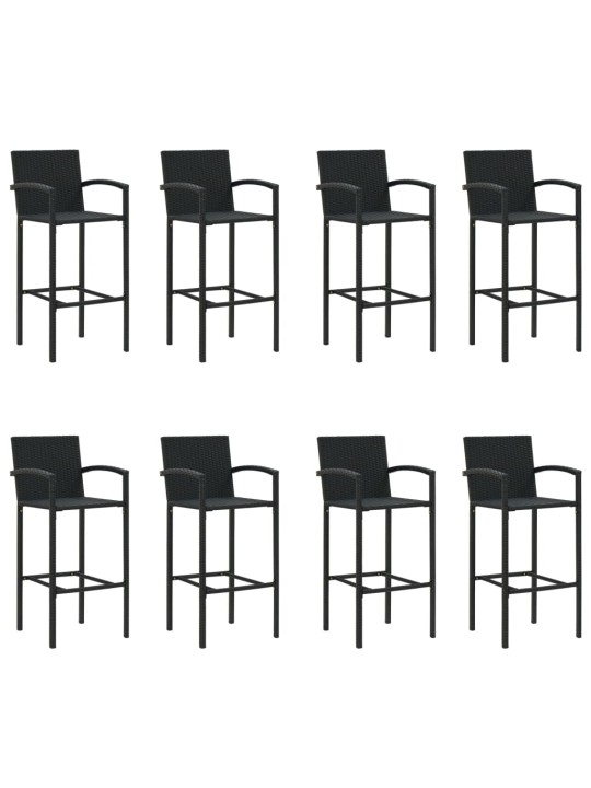 9dílný zahradní barový set černý