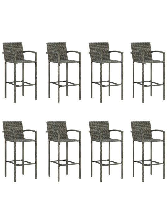 9dílný zahradní barový set šedý