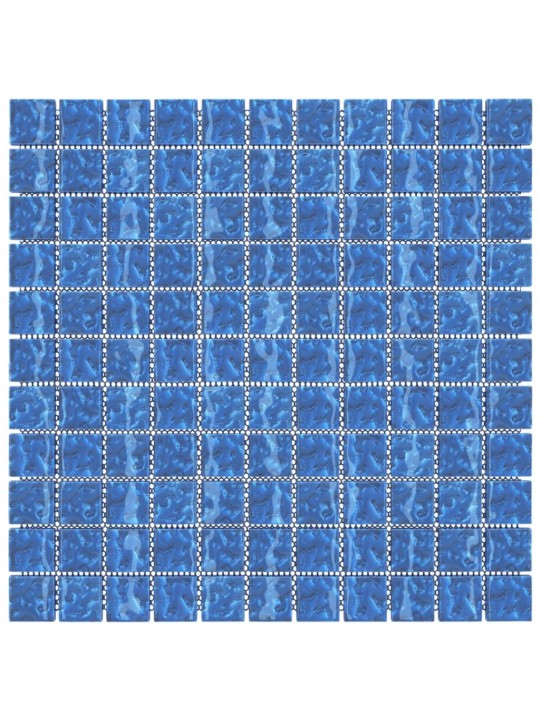Mozaikové dlaždice 11 ks modré 30 x 30 cm sklo