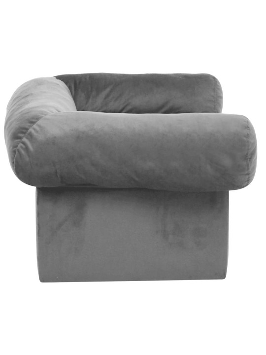 Pohovka pro psy se zásuvkou šedá 75 x 50 x 38 cm plyš