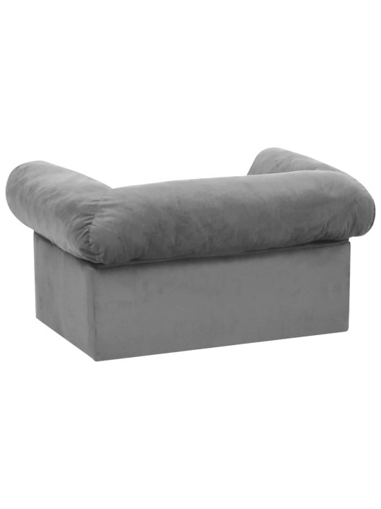 Pohovka pro psy se zásuvkou šedá 75 x 50 x 38 cm plyš