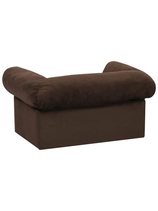 Pohovka pro psy se zásuvkou hnědá 75 x 50 x 38 cm plyš