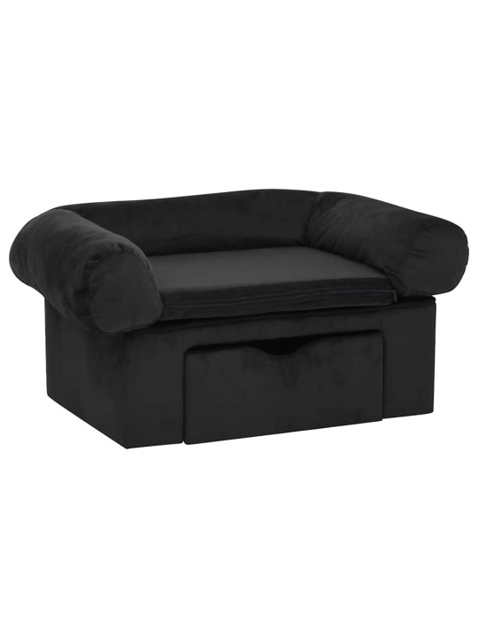 Pohovka pro psy se zásuvkou černá 75 x 50 x 38 cm plyš