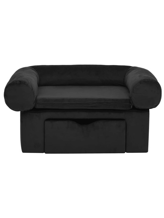 Pohovka pro psy se zásuvkou černá 75 x 50 x 38 cm plyš