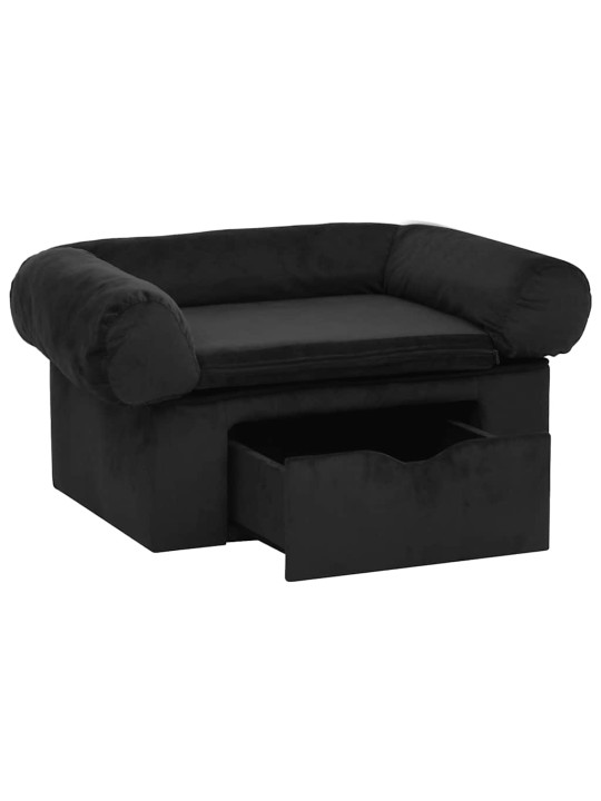 Pohovka pro psy se zásuvkou černá 75 x 50 x 38 cm plyš