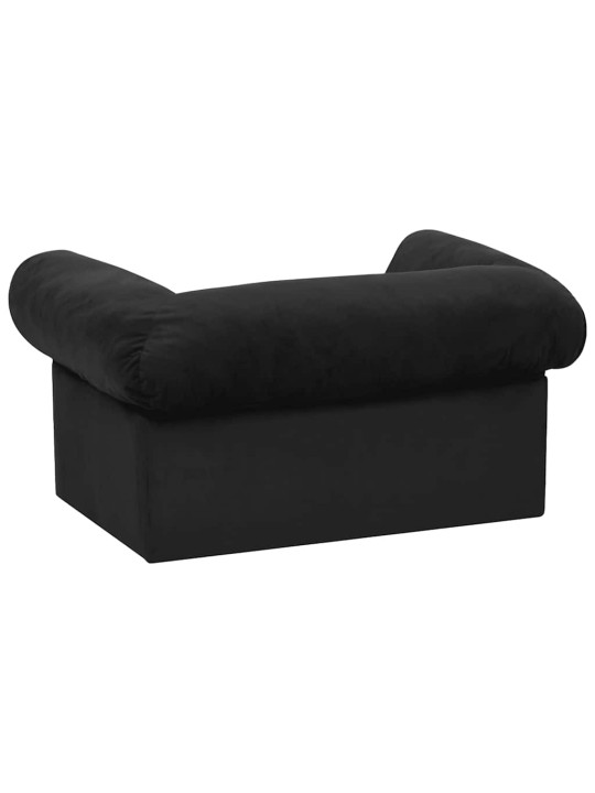 Pohovka pro psy se zásuvkou černá 75 x 50 x 38 cm plyš