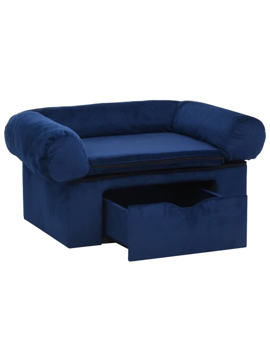 Pohovka pro psy se zásuvkou modrá 75 x 50 x 38 cm plyš