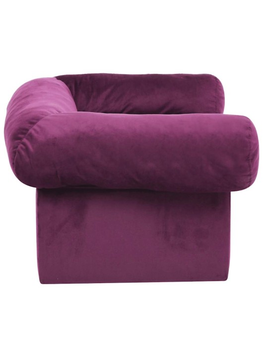 Pohovka pro psy se zásuvkou vínová 75 x 50 x 38 cm plyš