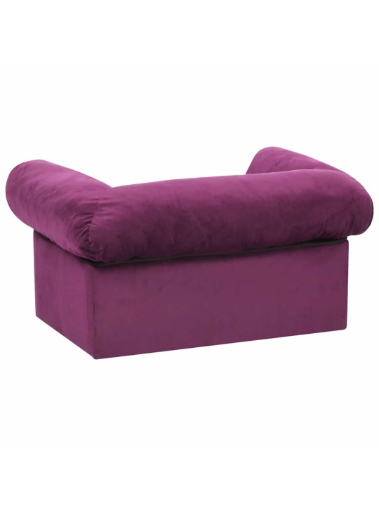 Pohovka pro psy se zásuvkou vínová 75 x 50 x 38 cm plyš