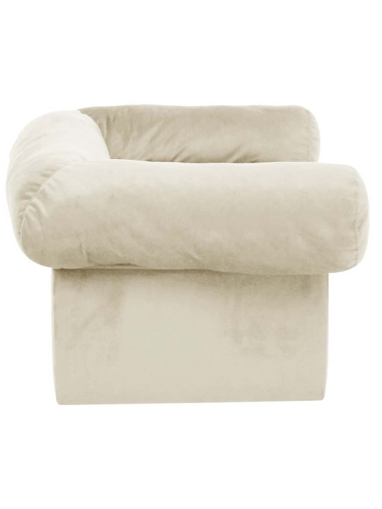 Pohovka pro psy se zásuvkou krémová 75 x 50 x 38 cm plyš