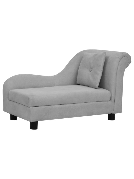 Pohovka pro psy s polštářem šedá 83 x 44 x 44 cm plyš