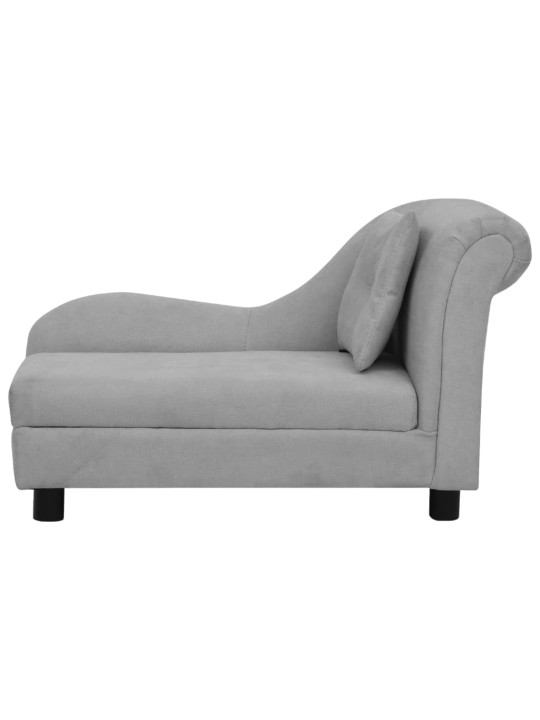 Pohovka pro psy s polštářem šedá 83 x 44 x 44 cm plyš