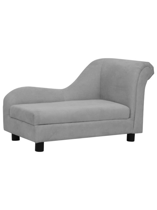 Pohovka pro psy s polštářem šedá 83 x 44 x 44 cm plyš