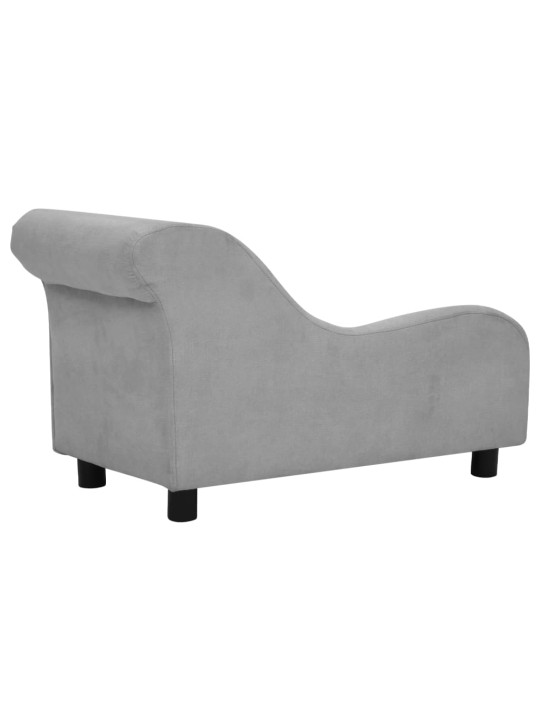 Pohovka pro psy s polštářem šedá 83 x 44 x 44 cm plyš