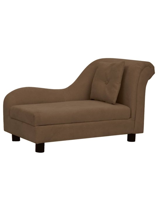 Pohovka pro psy s polštářem hnědá 83 x 44 x 44 cm plyš
