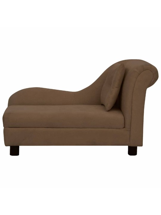 Pohovka pro psy s polštářem hnědá 83 x 44 x 44 cm plyš