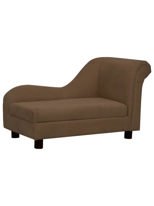 Pohovka pro psy s polštářem hnědá 83 x 44 x 44 cm plyš