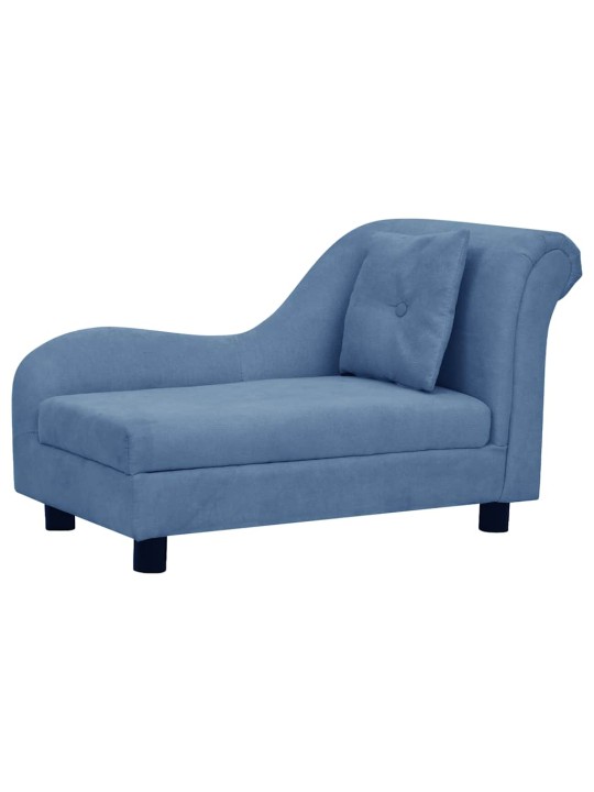 Pohovka pro psy s polštářem modrá 83 x 44 x 44 cm plyš