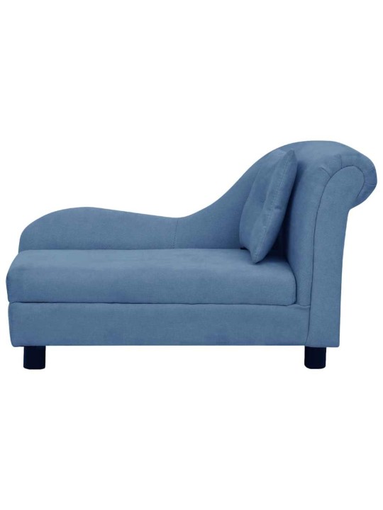 Pohovka pro psy s polštářem modrá 83 x 44 x 44 cm plyš