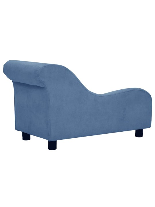 Pohovka pro psy s polštářem modrá 83 x 44 x 44 cm plyš