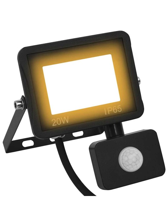 Led reflektor se senzorem 20 w teplé bílé světlo