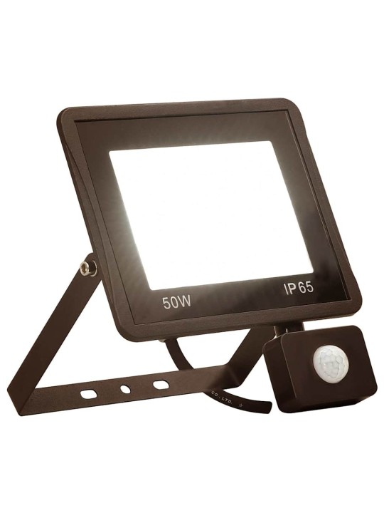 Led reflektor se senzorem 50 w teplé bílé světlo