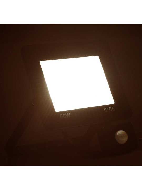 Led reflektor se senzorem 50 w teplé bílé světlo