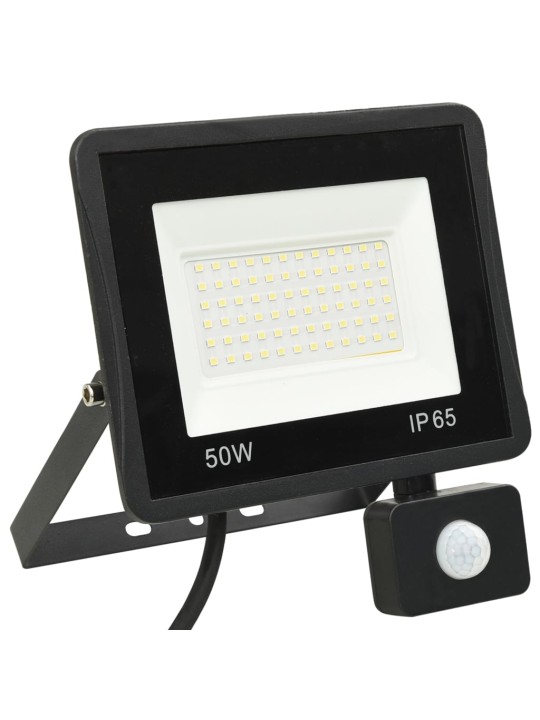 Led reflektor se senzorem 50 w teplé bílé světlo