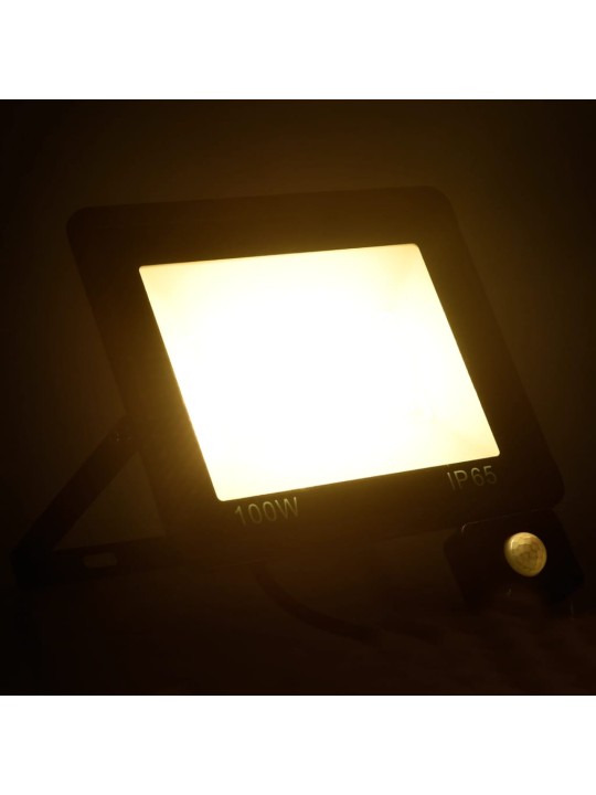 Led reflektor se senzorem 100 w teplé bílé světlo