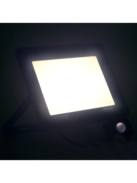 Led reflektor se senzorem 100 w studené bílé světlo