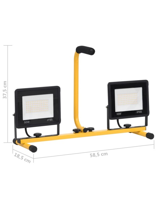 LED reflektor s rukojetí 2 x 50 W teplé bílé světlo