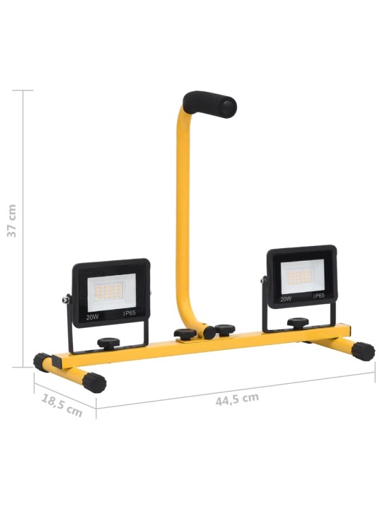 LED reflektor s rukojetí 2 x 20 W studené bílé světlo