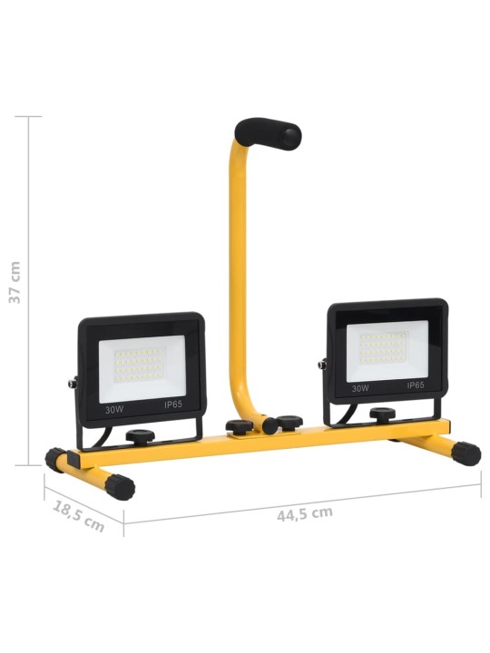 LED reflektor s rukojetí 2 x 30 W studené bílé světlo