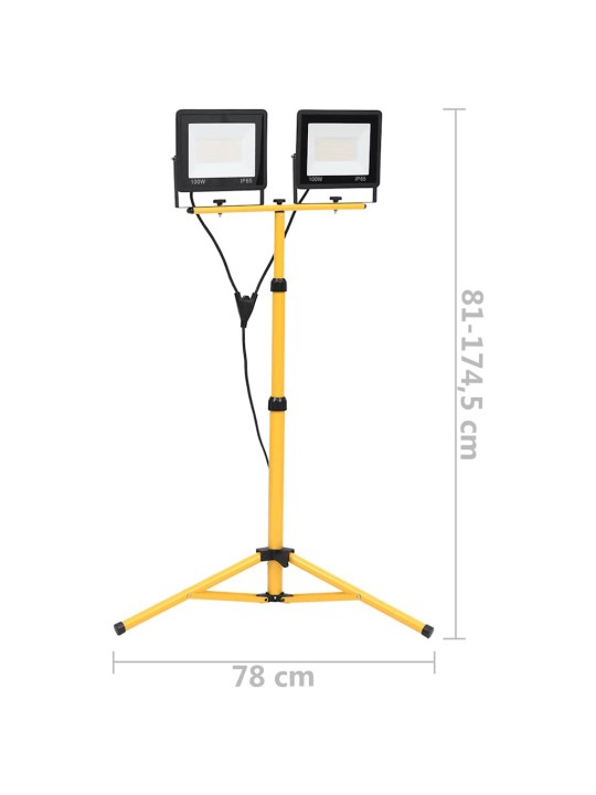 Led reflektor se stojanem 2 x 100 w teplé bílé světlo